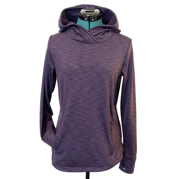 Athleta Back Crossover Hooded sweatshirt Pullover size Small Purple - Picture 4 of 10